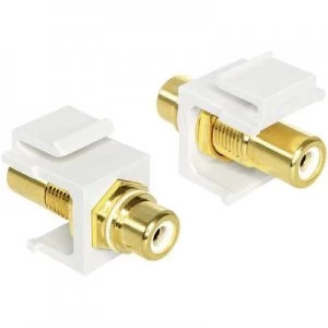 image of Delock 1982594 RCA Audio/phono Adapter [1x RCA socket (phono) - 1x RCA socket (phono)] White