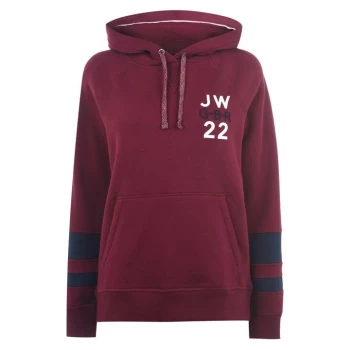 image of Jack Wills Hazelmere Back Graphic Logo Hoodie - Damson