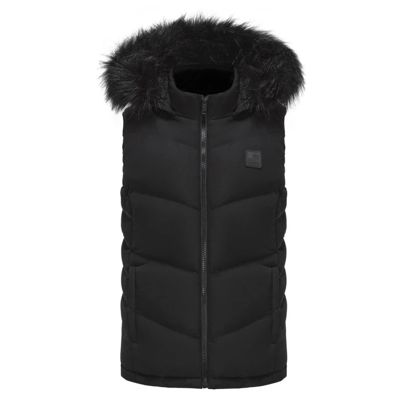 Image of SoulCal Womens 2Zip Detachable Hood Padded Gilet Black female 8 (36)