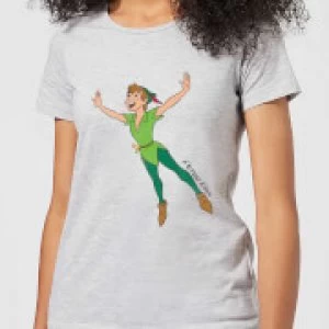 Disney Peter Pan Flying Womens T-Shirt - Grey - M