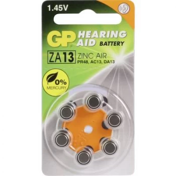 Image of GP Batteries GPZA13 / PR48 Button cell ZA13 Zinc air 290 mAh 1.4 V 6 pc(s)