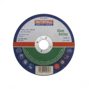 image of Faithfull FAI1003S Stone Cut Off Disc 100 x 3.2 x 16mm