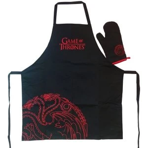 image of Game of Thrones Apron and Oven Mitt Set Targaryen