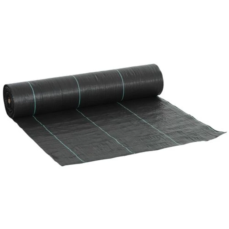 Image of Outsunny 2m x 90m Weed Control Membrane, Heavy Duty Weed Barrier Fabric Black