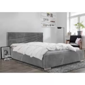Image of Fenna Bed Double Plush Velvet Grey