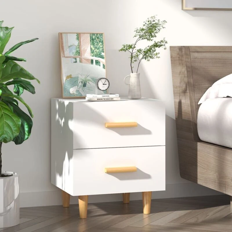 Image of Vidaxl Bed Cabinet White 40X35X47.5 Cm, White 811970