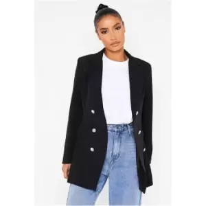 Image of I Saw It First Black Longline Military Blazer - Black