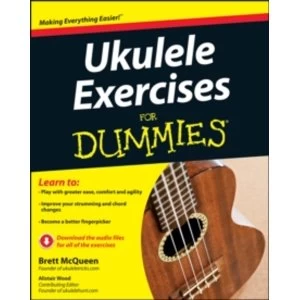 Image of Ukulele Exercises for Dummies by Brett McQueen, Alistair Wood (Paperback, 2013)