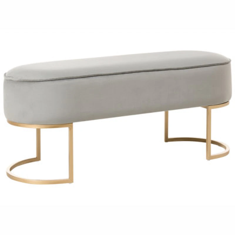 Image of Beliani Glam Bench Milry Velvet Light Grey