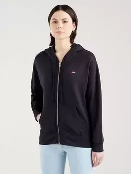 image of Levis Standard Zip Hoodie - Caviar - Black, Size Xxs, Women