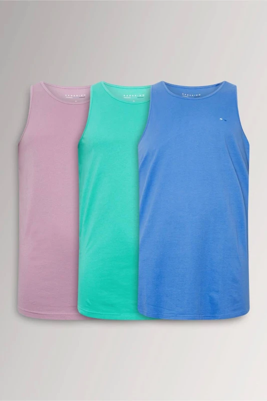 Image of BadRhino BadRhino Men Mens 3 Pack Vests in Purple Size: 3X-Large Purple XXXL Male 5063111989850