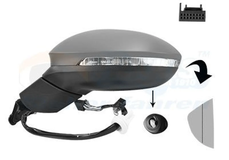 Image of VAN WEZEL Wing mirror VAN WEZEL 5711815