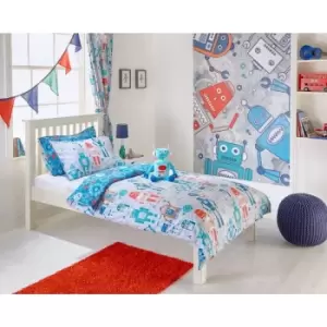 Image of Riva Home Robot Childrens/Kids Duvet Set (Toddler (120 x 150cm)) (Blue) - Blue
