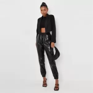 Missguided PU JOGGERS - Black