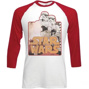 image of Star Wars - Storm Troopers Unisex Large T-Shirt - Red,White