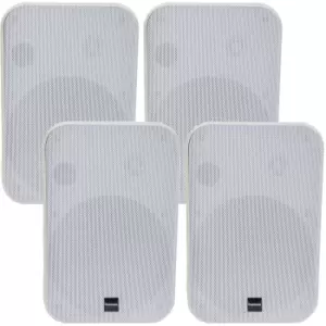 image of 4x 6.5a€ 200W Moisture Resistant Stereo Loud Speakers 8Ohm White Wall Mounted