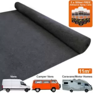 image of Tmech - Van Carpet Lining / Anthracite Dark Grey & 5 Adhesive Cans