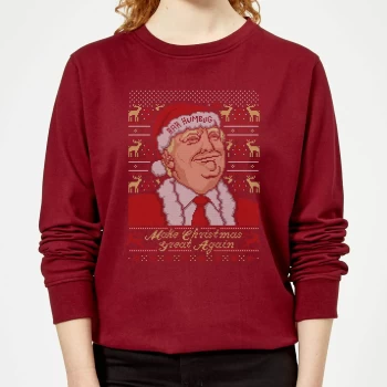 Image of Make Christmas Great Again Womens Christmas Sweatshirt - Burgundy - L