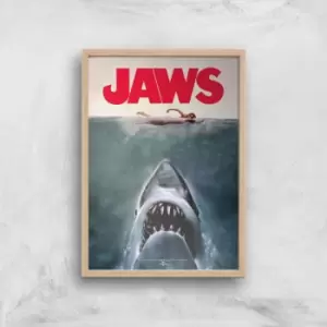 Image of Jaws Giclee Art Print - A4 - Wooden Frame
