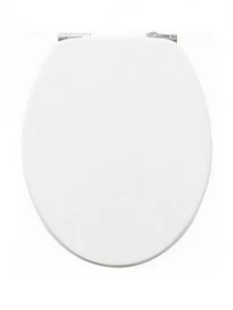 image of Aqualona Beechwood Soft Close White Toilet Seat