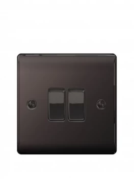 Image of British General Electrical Raised 2G 2-Way Switch - Black Nickel