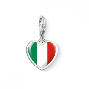 Thomas Sabo Charm Club Silver Italy Flag Heart Pendant 1408-603-7