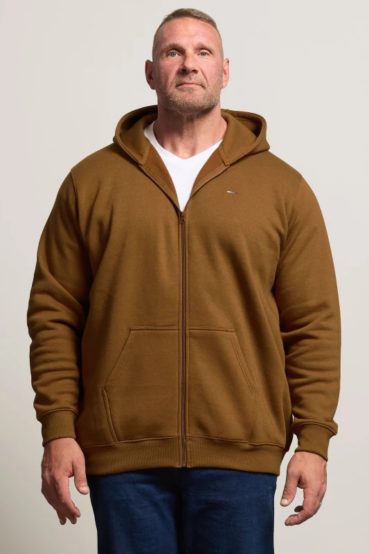 Image of BadRhino BadRhino Men Zip Through Hoodie in Brown Size: 3X-Large Brown XXXL Male 5063589389251