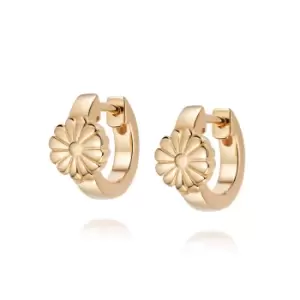 Image of Daisy London Jewellery 18ct Gold Plate Daisy Bloom Huggie Earrings 18ct Gold Plate