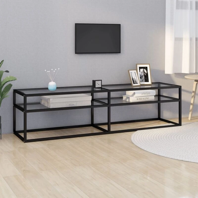 Image of VIDAXL TV Cabinet Transparent 160x40x40.5cm Tempered Glass Vidaxl 8720286463154