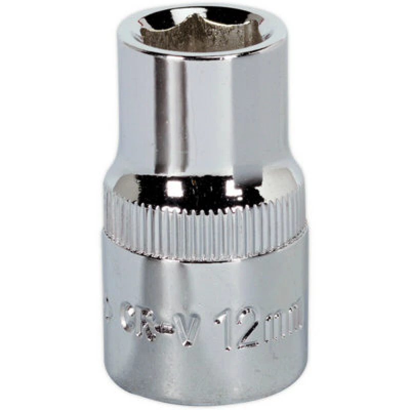 Image of Loops 12mm Forged Steel Drive Socket - 1/2" Square Drive - Polished Chrome Vanadium Metallics