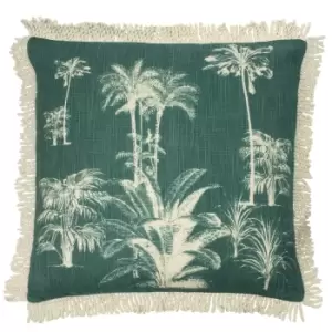 Image of Paoletti Ecuador Cushion Cover (One Size) (Emerald Green/Natural)