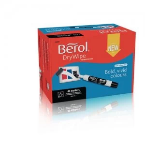 Image of Berol Drywipe Marker Chisel Tip Black Pack of 48 1984887