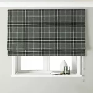 Aviemore Grey Roman Blind Grey, Black and White