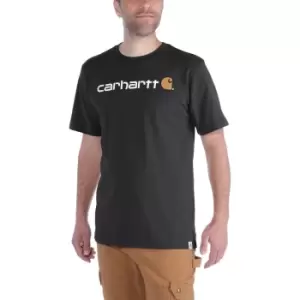 Image of Carhartt Mens Core Logo Graphic Cotton Short Sleeve T-Shirt L - Chest 42-44' (107-112cm)