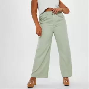 Missguided Plus Size Wide Leg Trousers - Green