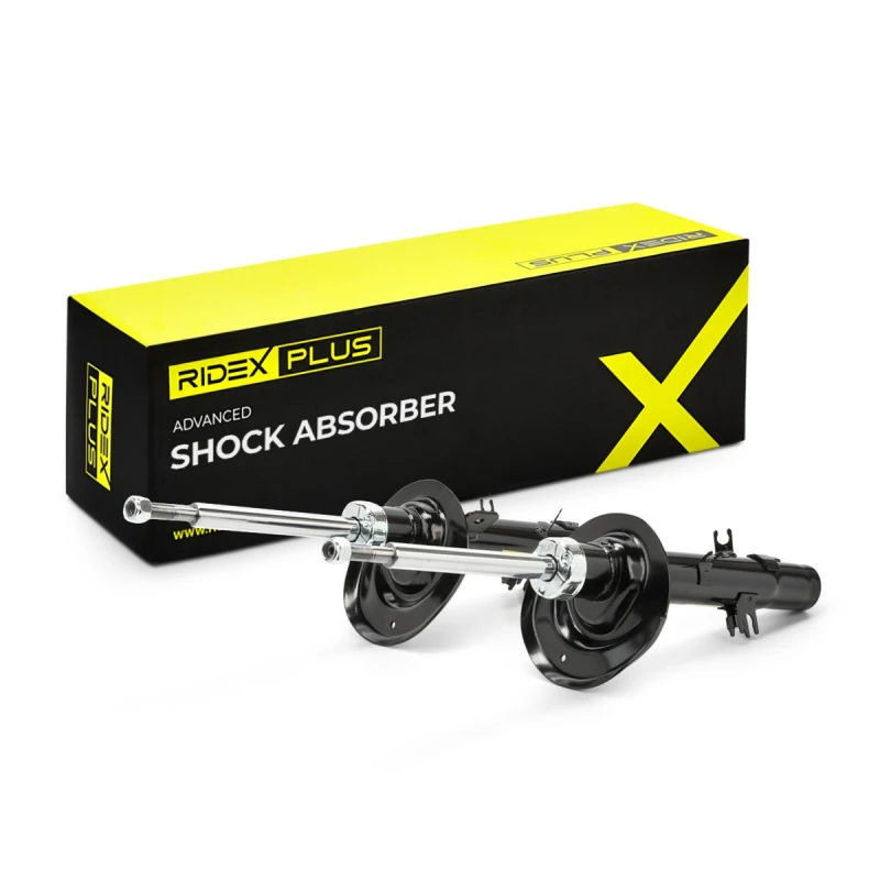 Image of RIDEX PLUS 854S18028P Shock absorber Front Axle Left, Gas Pressure, Twin-Tube, Suspension Strut, Top pin Shock Absorber (854)