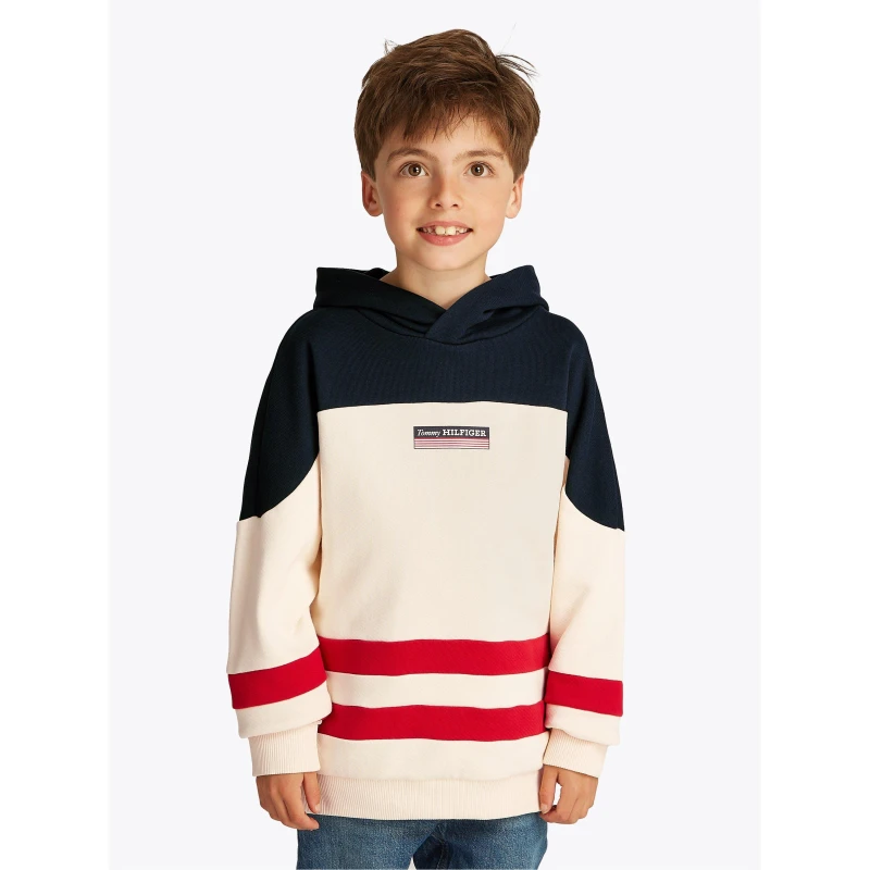 Image of Tommy Hilfiger Kids Monotype Striped Hoodie Calico AEF male 8Y