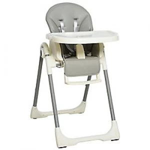 image of Aosom Baby High Chair Grey PP, PU, Steel 420-010GY