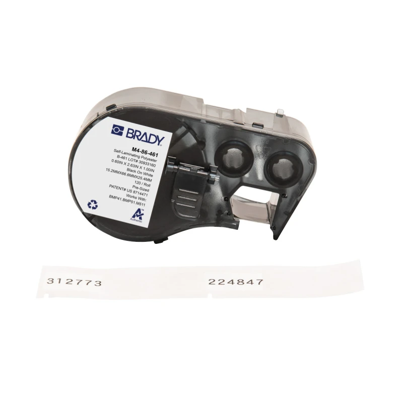 Image of Brady M4-86-461 printer label Black. White Self-adhesive printer label