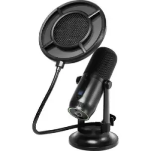 Image of Thronmax M2KIT Stand USB studio microphone Transfer type (details):Corded Stand, incl. cable, incl. clip, incl. bag, incl. pop filter