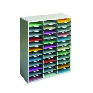 Image of Fellowes 36 Compartment Literature Sorter A4 Dove Grey 25061