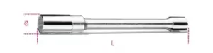 image of Beta Tools 956L 1/2" Square Drive Spark Plug Bi-Hex Deep Socket 14mm 009560214