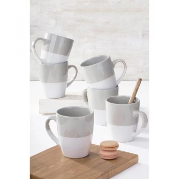 image of 6 Piece Grey Dipped Glaze Mug Set