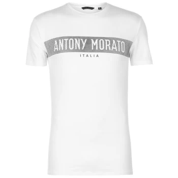 Image of Antony Morato Rubber Logo T Shirt - White