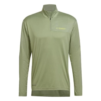 image of adidas Terrex Multi Half-Zip Tee Mens - Green