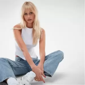 Image of Missguided Rib Extreme Racer Vest Top - White