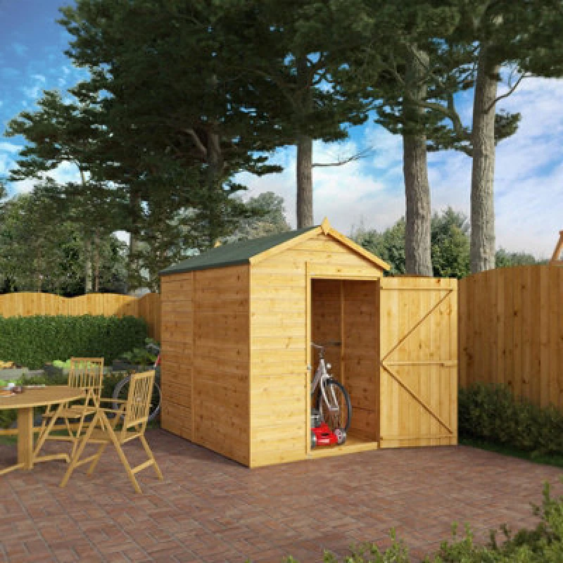 Image of Mercia 7' x 5' Shiplap Apex Shed - Windowless, Brown SI-001-003-0173