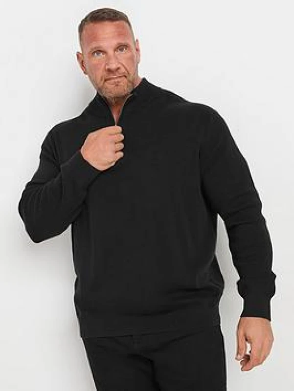 Image of BadRhino Milano Quarter Zip Jumper Black