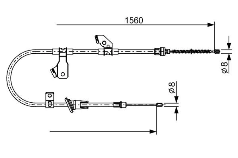 Image of Bosch 1 987 482 626 Brake Cable 1560mm Cable,parking brake (124)