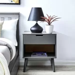 image of Alma Grey Modern Bedside Table